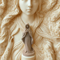 Imagem Maria em Oração Minimalista - Escultura em PLA