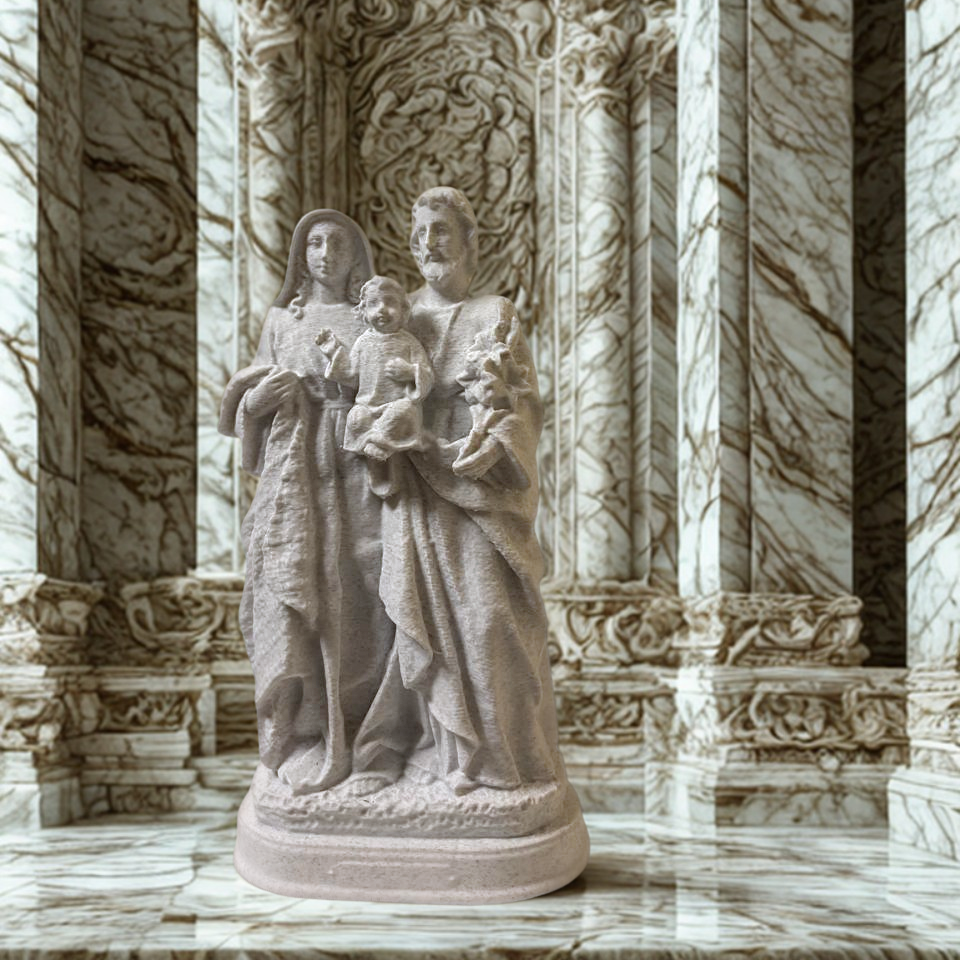 Imagem Clássica da Sagrada Família - Escultura em PLA