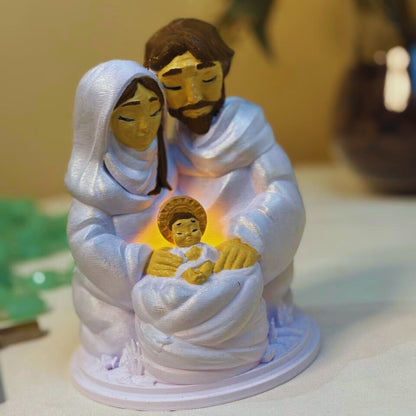 Luminária Sagrada Família - Escultura PLA com Luz Interna