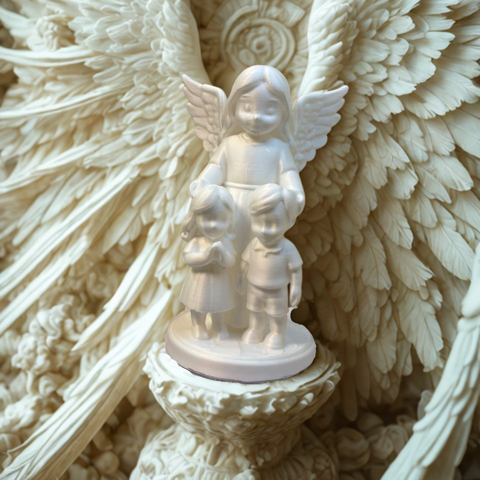 Anjo da Guarda em PLA branco